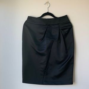 Bedo Black Satin Pencil Skirt -Size Medium